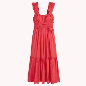 Abercrombie & Fitch - Red Ruffle Strap Textured Maxi Dress XSP
